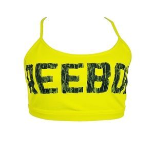 Reebok Bright Yellow Logo Racerback Sports Bra Size XL